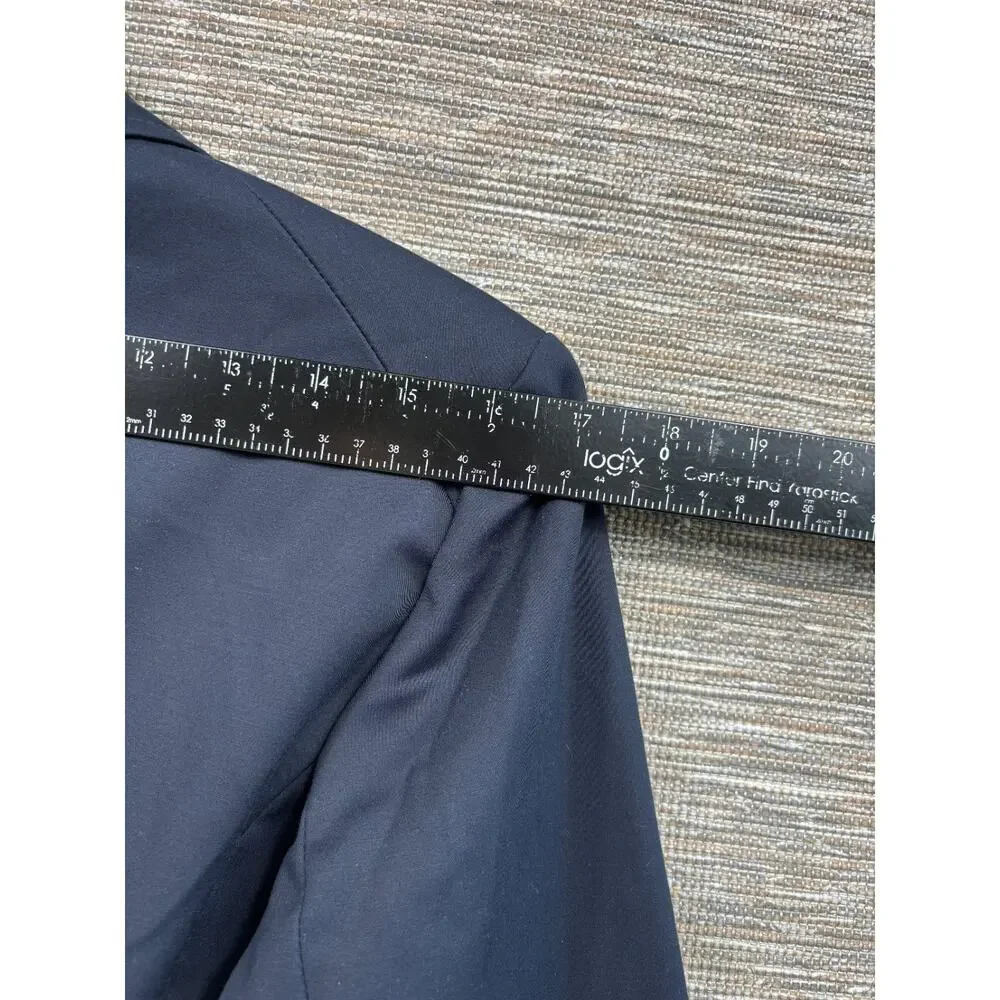 Talbots Blazer Jacket Womens Size 4 Navy Blue Two Buttons Stretch Casual Career